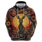 Australian Aboriginal Art Kangaroo Zip Hoodie Maintain the Dreaming Aboriginal Dot Painting
