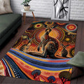 Australian Aboriginal Art Kangaroo Area Rug Our Children Our Future Aboriginal Dot Painting