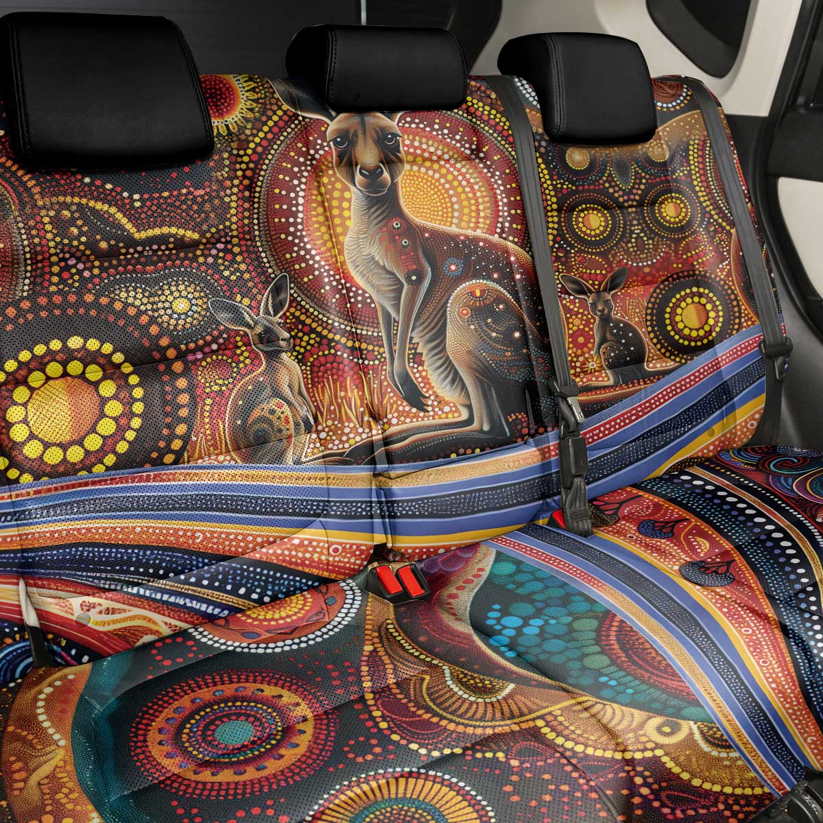 Australian Aboriginal Art Kangaroo Back Car Seat Cover Our Children Our Future Aboriginal Dot Painting