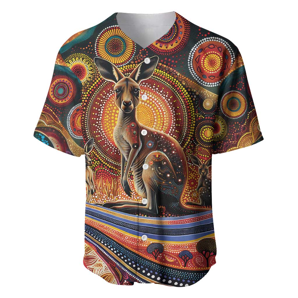 Australian Aboriginal Art Kangaroo Baseball Jersey Our Children Our Future Aboriginal Dot Painting