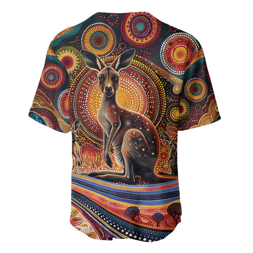 Australian Aboriginal Art Kangaroo Baseball Jersey Our Children Our Future Aboriginal Dot Painting