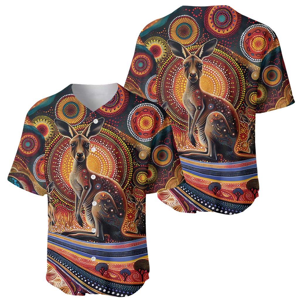 Australian Aboriginal Art Kangaroo Baseball Jersey Our Children Our Future Aboriginal Dot Painting