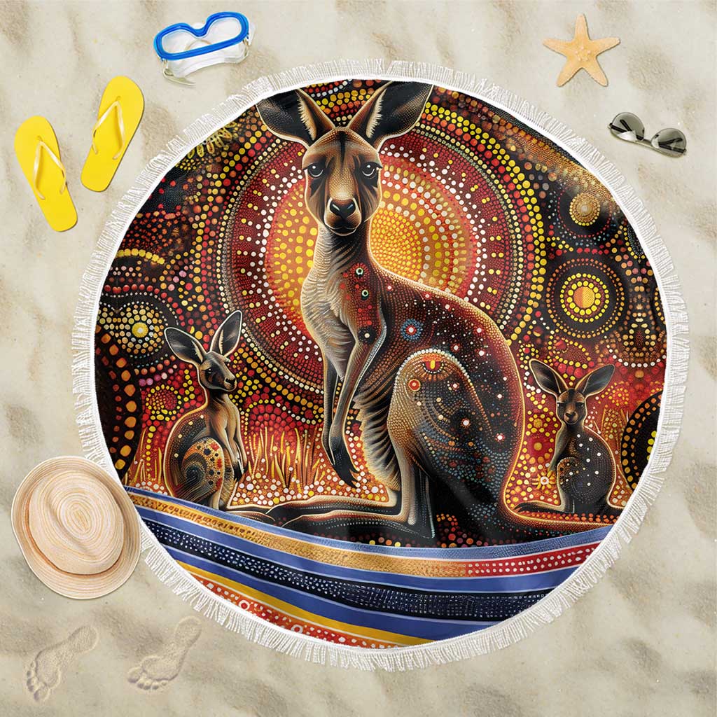 Australian Aboriginal Art Kangaroo Beach Blanket Our Children Our Future Aboriginal Dot Painting