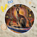 Australian Aboriginal Art Kangaroo Beach Blanket Our Children Our Future Aboriginal Dot Painting
