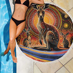 Australian Aboriginal Art Kangaroo Beach Blanket Our Children Our Future Aboriginal Dot Painting