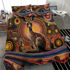 Australian Aboriginal Art Kangaroo Bedding Set Our Children Our Future Aboriginal Dot Painting