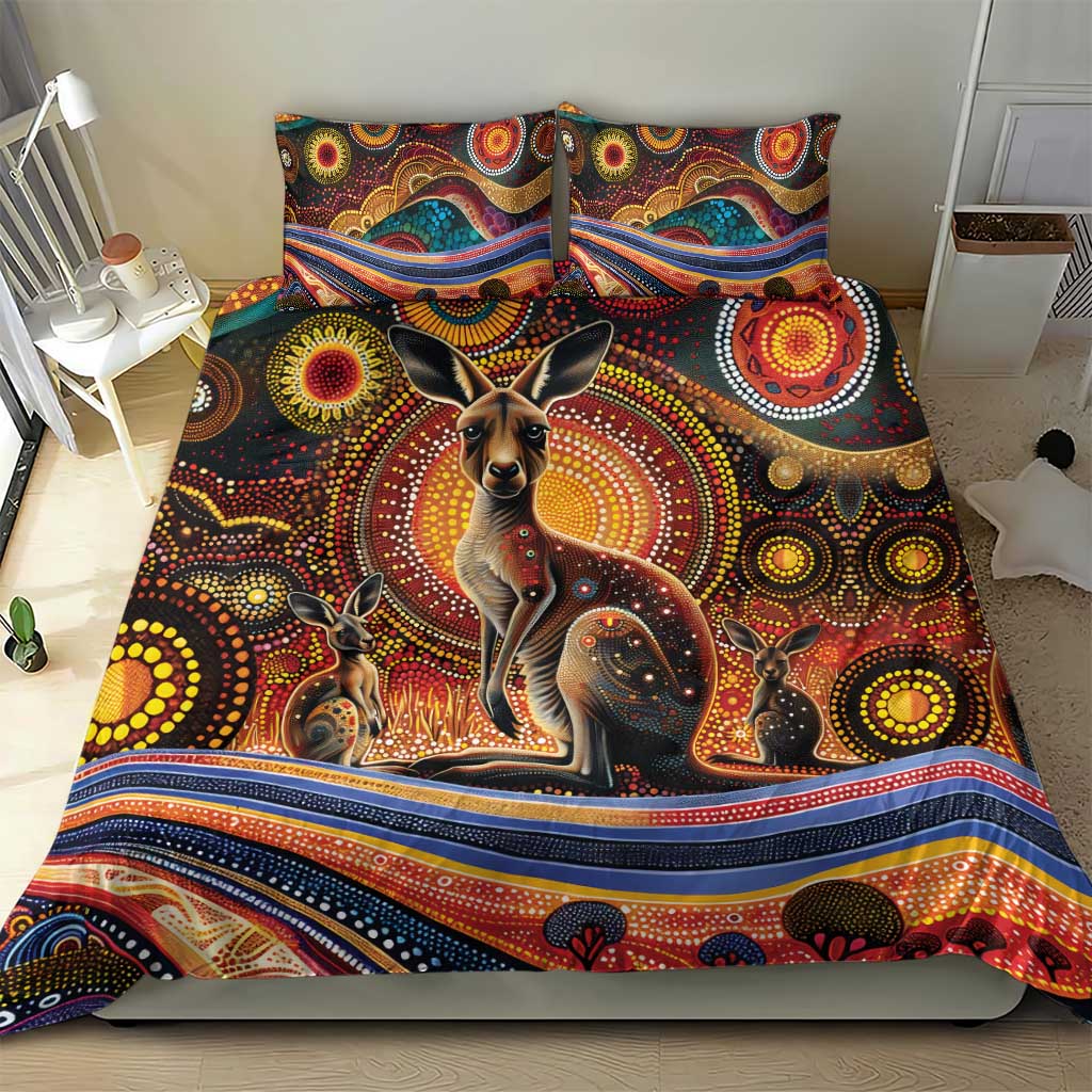 Australian Aboriginal Art Kangaroo Bedding Set Our Children Our Future Aboriginal Dot Painting