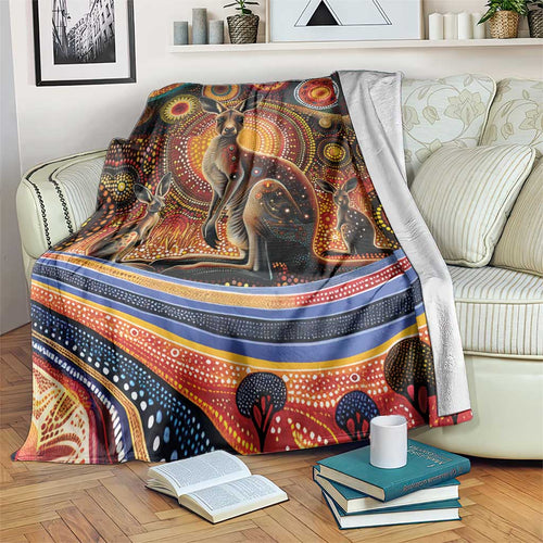 Australian Aboriginal Art Kangaroo Blanket Our Children Our Future Aboriginal Dot Painting