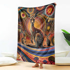 Australian Aboriginal Art Kangaroo Blanket Our Children Our Future Aboriginal Dot Painting