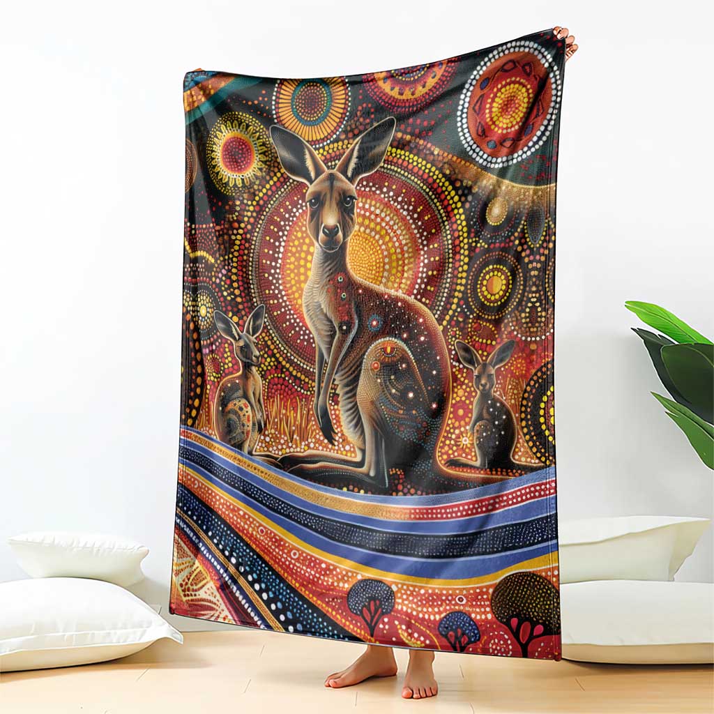 Australian Aboriginal Art Kangaroo Blanket Our Children Our Future Aboriginal Dot Painting