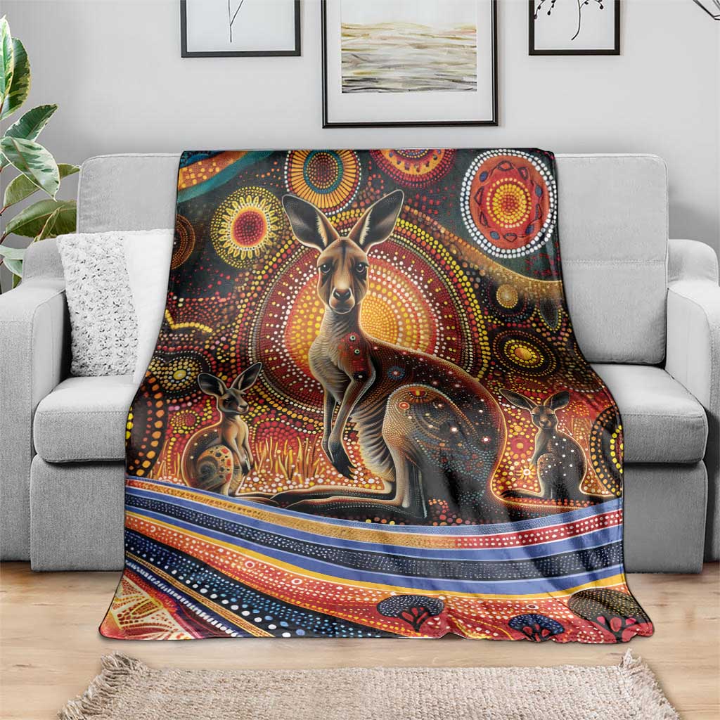 Australian Aboriginal Art Kangaroo Blanket Our Children Our Future Aboriginal Dot Painting