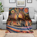 Australian Aboriginal Art Kangaroo Blanket Our Children Our Future Aboriginal Dot Painting