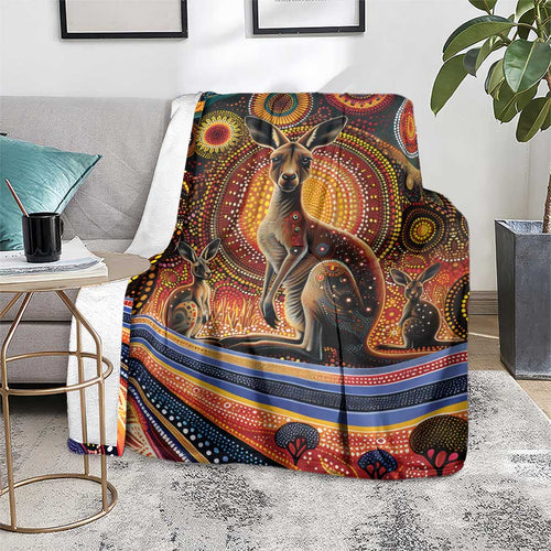 Australian Aboriginal Art Kangaroo Blanket Our Children Our Future Aboriginal Dot Painting