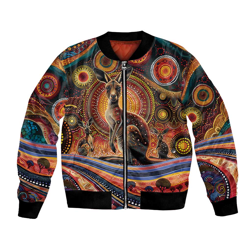 Australian Aboriginal Art Kangaroo Bomber Jacket Our Children Our Future Aboriginal Dot Painting