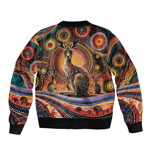 Australian Aboriginal Art Kangaroo Bomber Jacket Our Children Our Future Aboriginal Dot Painting