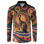 Australian Aboriginal Art Kangaroo Button Sweatshirt Our Children Our Future Aboriginal Dot Painting