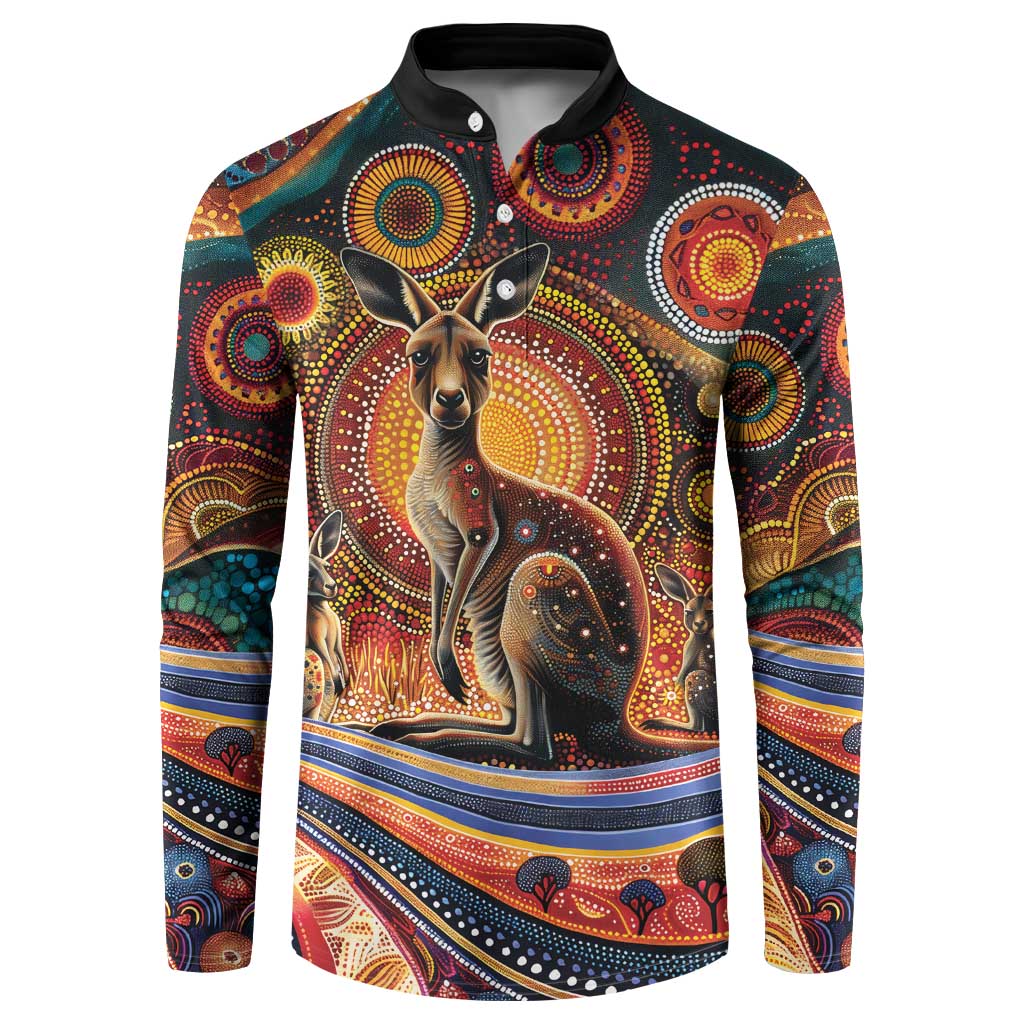 Australian Aboriginal Art Kangaroo Button Sweatshirt Our Children Our Future Aboriginal Dot Painting