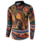 Australian Aboriginal Art Kangaroo Button Sweatshirt Our Children Our Future Aboriginal Dot Painting