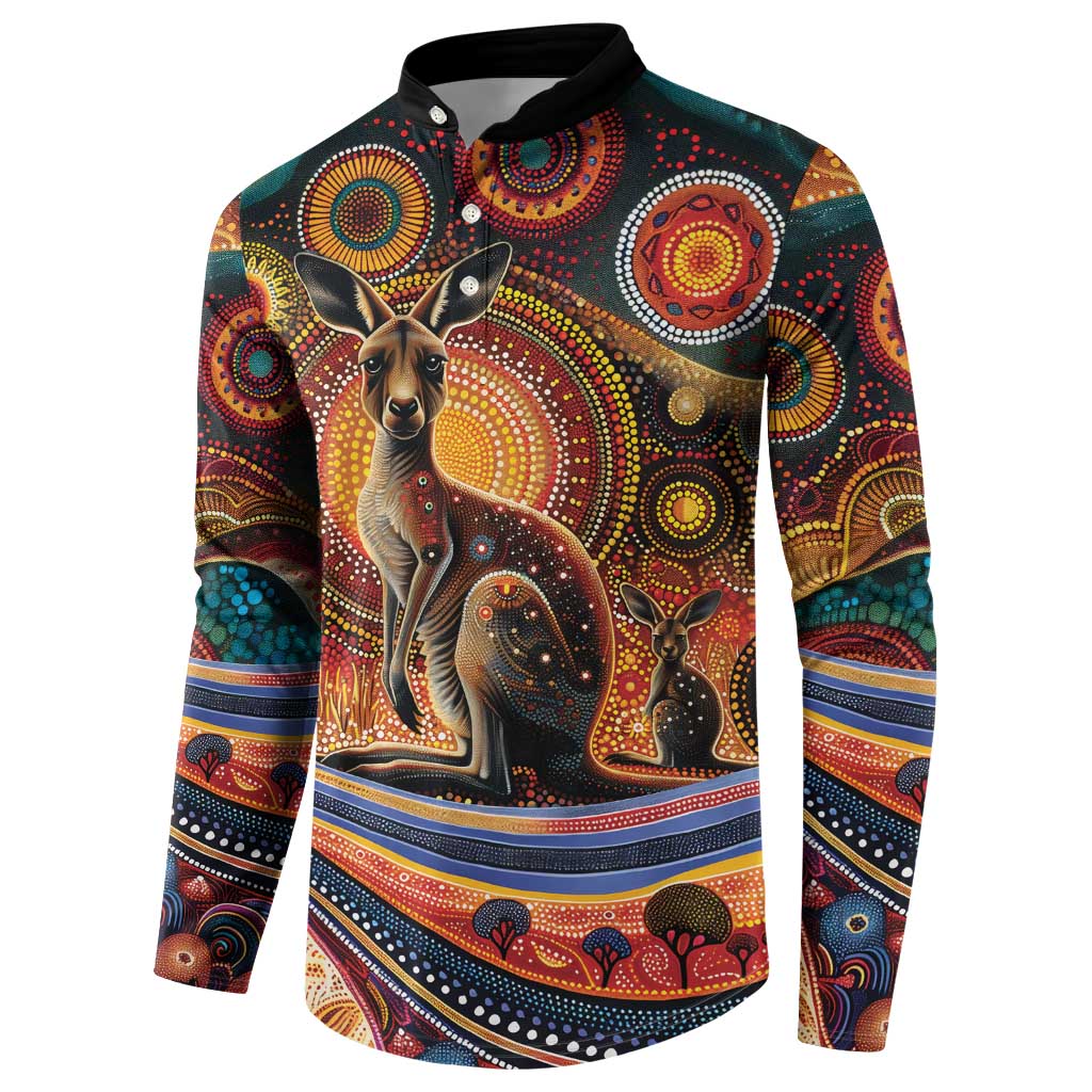 Australian Aboriginal Art Kangaroo Button Sweatshirt Our Children Our Future Aboriginal Dot Painting