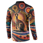 Australian Aboriginal Art Kangaroo Button Sweatshirt Our Children Our Future Aboriginal Dot Painting