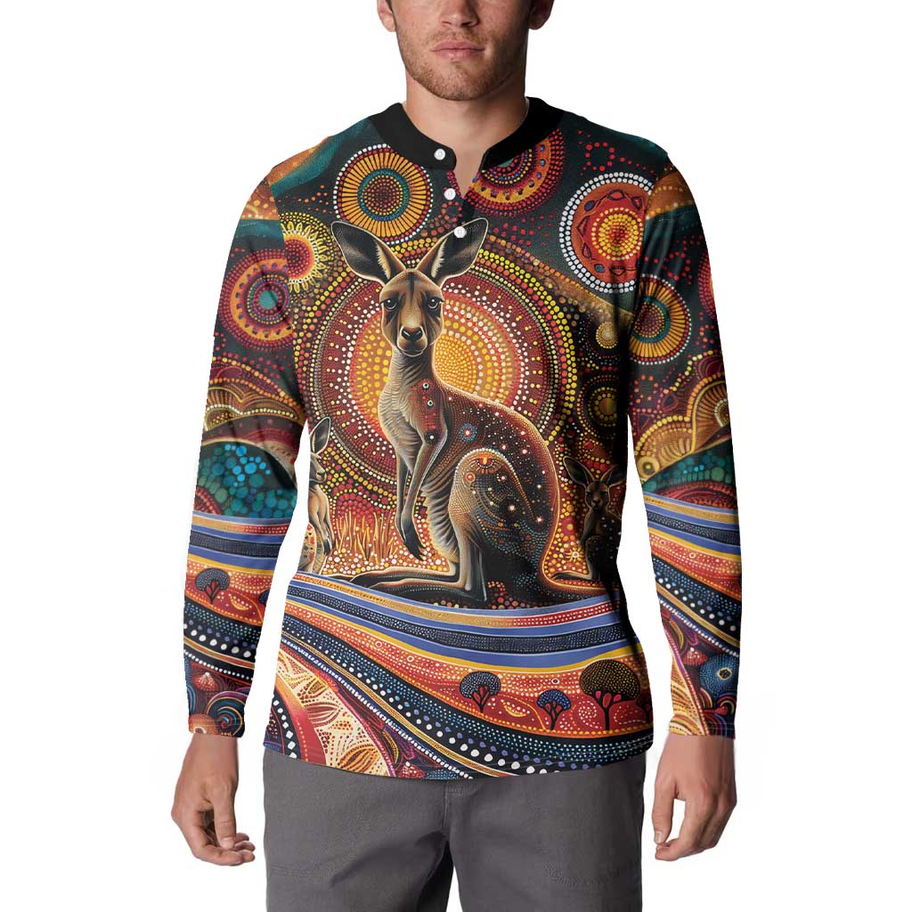 Australian Aboriginal Art Kangaroo Button Sweatshirt Our Children Our Future Aboriginal Dot Painting