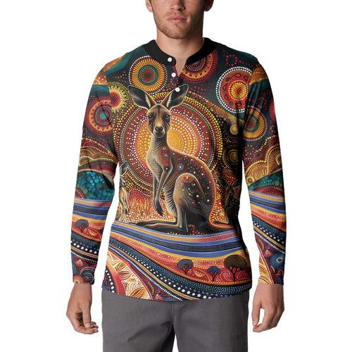 Australian Aboriginal Art Kangaroo Button Sweatshirt Our Children Our Future Aboriginal Dot Painting