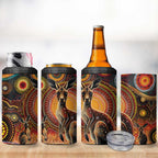 Australian Aboriginal Art Kangaroo 4 in 1 Can Cooler Tumbler Our Children Our Future Aboriginal Dot Painting