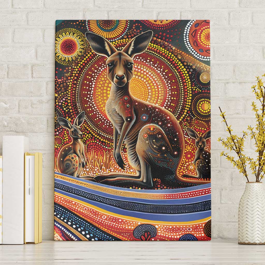 Australian Aboriginal Art Kangaroo Canvas Wall Art Our Children Our Future Aboriginal Dot Painting