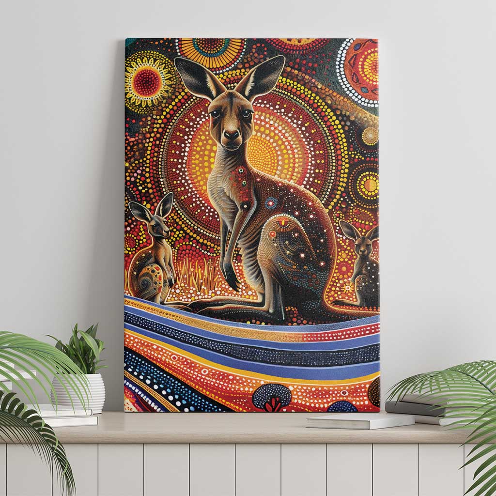 Australian Aboriginal Art Kangaroo Canvas Wall Art Our Children Our Future Aboriginal Dot Painting