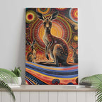 Australian Aboriginal Art Kangaroo Canvas Wall Art Our Children Our Future Aboriginal Dot Painting