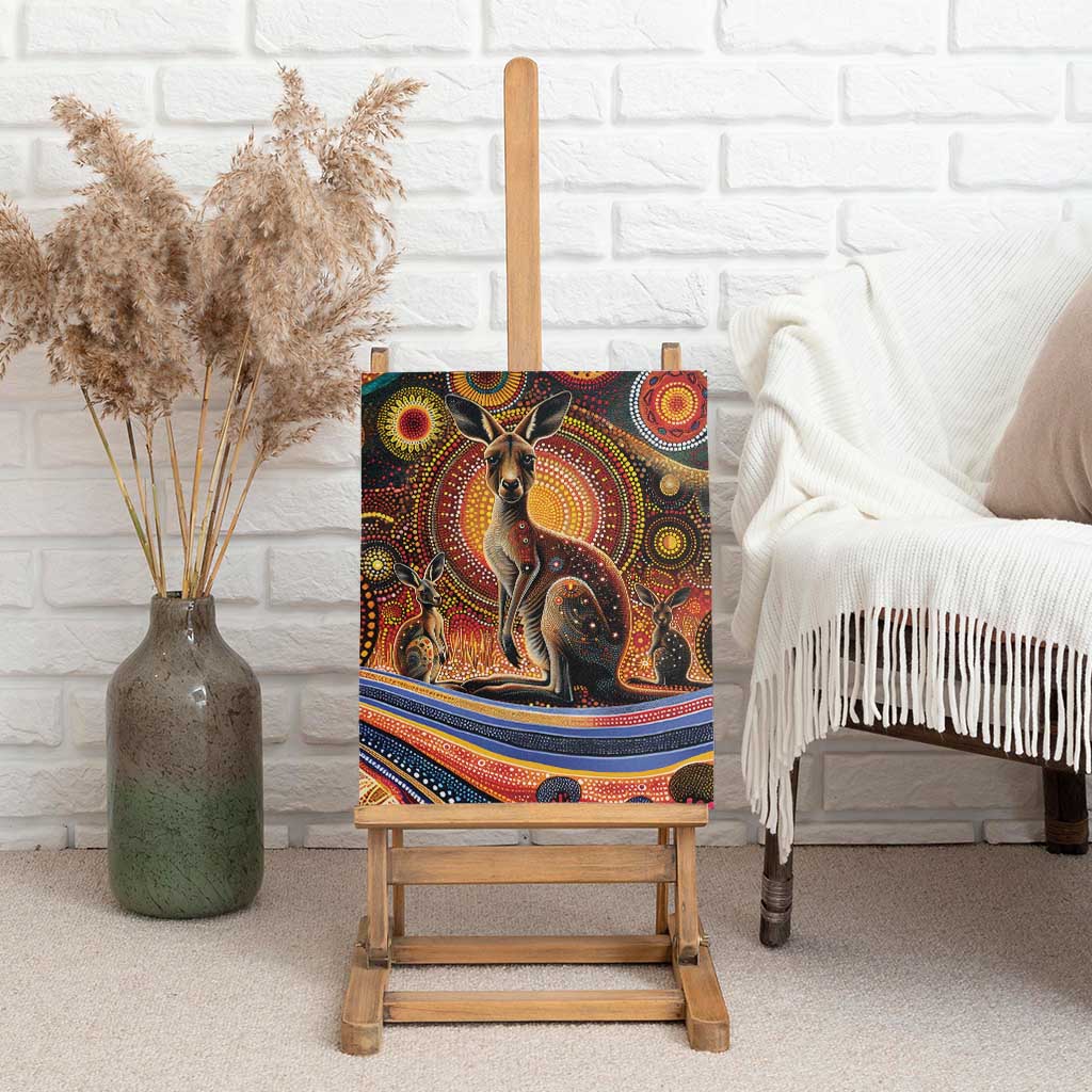 Australian Aboriginal Art Kangaroo Canvas Wall Art Our Children Our Future Aboriginal Dot Painting