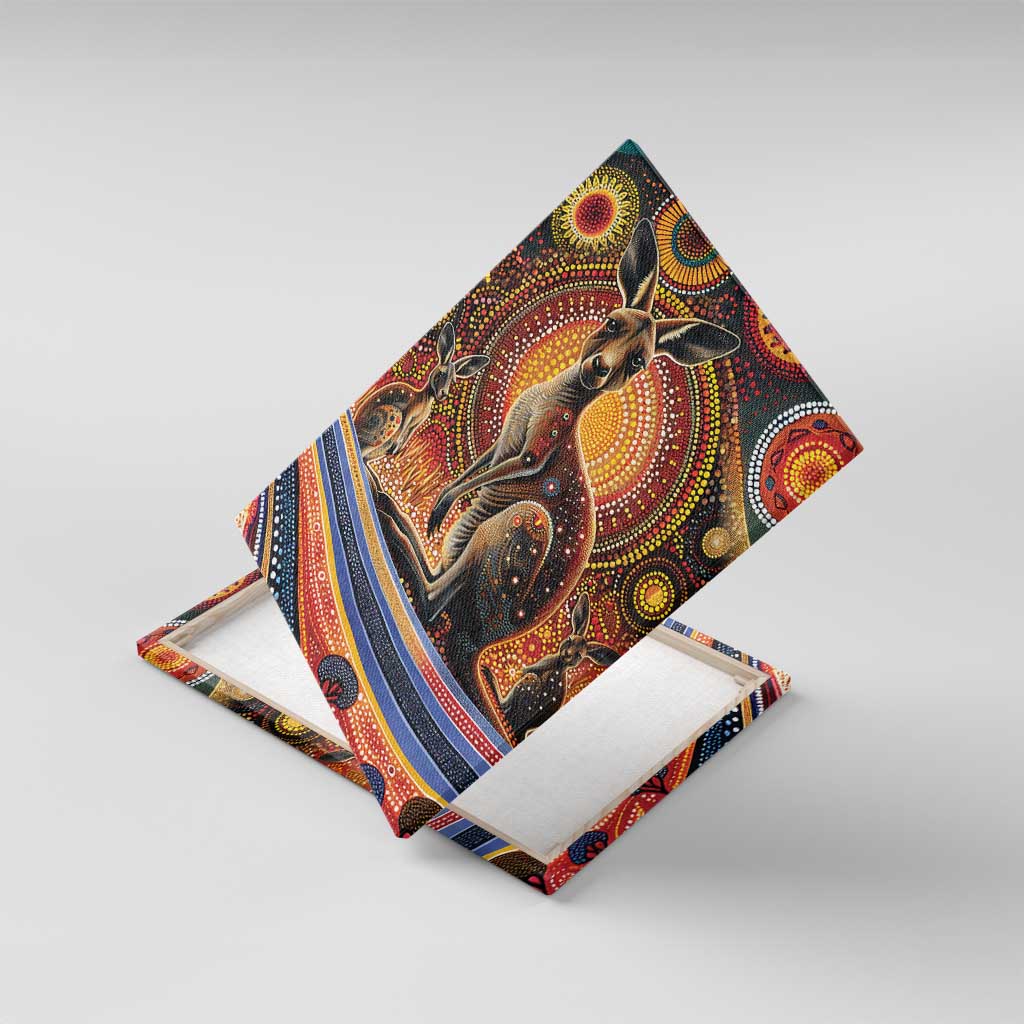 Australian Aboriginal Art Kangaroo Canvas Wall Art Our Children Our Future Aboriginal Dot Painting