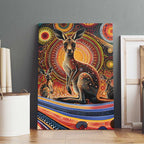 Australian Aboriginal Art Kangaroo Canvas Wall Art Our Children Our Future Aboriginal Dot Painting