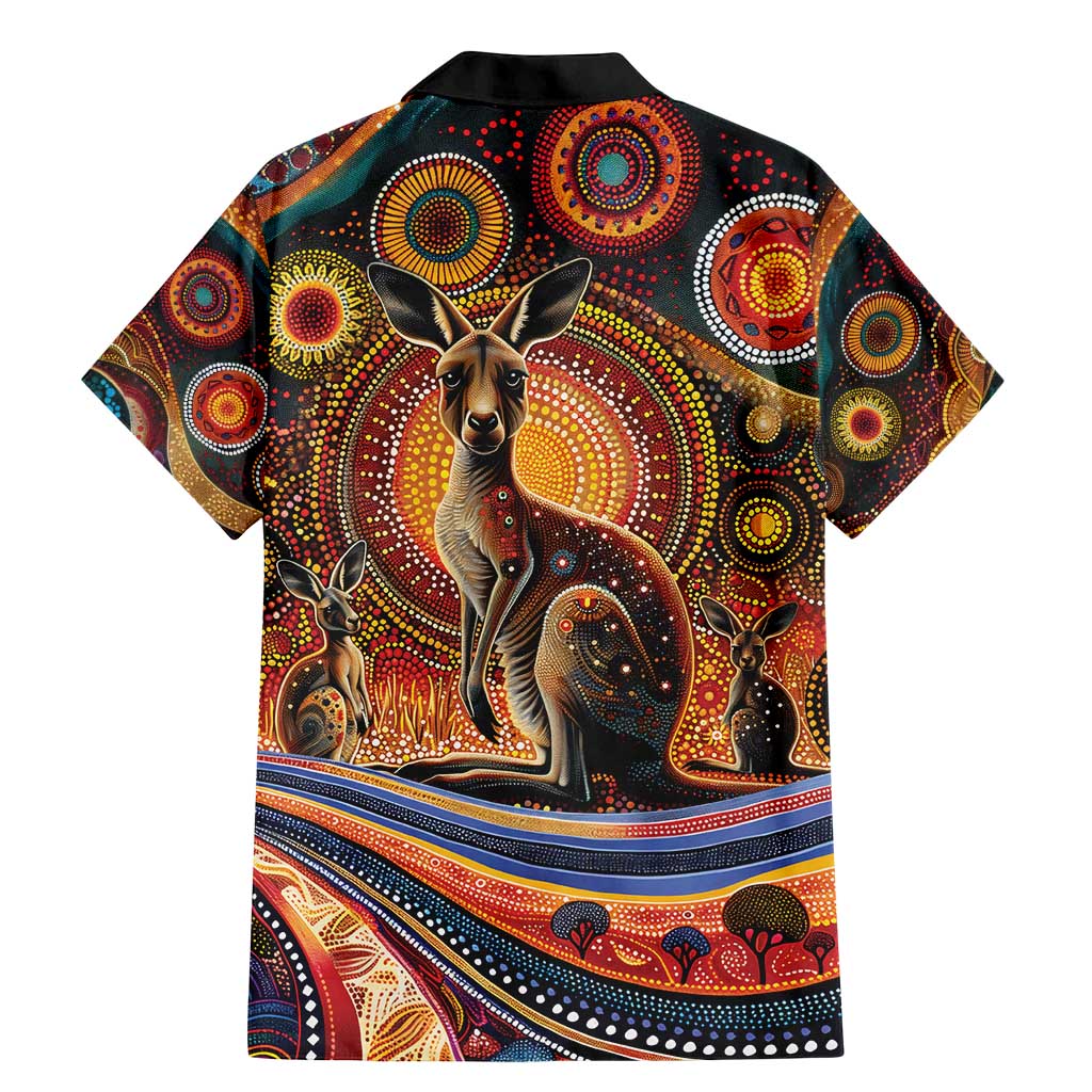 Australian Aboriginal Art Kangaroo Family Matching Mermaid Dress and Hawaiian Shirt Our Children Our Future Aboriginal Dot Painting
