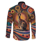 Australian Aboriginal Art Kangaroo Family Matching Mermaid Dress and Hawaiian Shirt Our Children Our Future Aboriginal Dot Painting