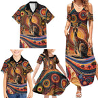 Australian Aboriginal Art Kangaroo Family Matching Summer Maxi Dress and Hawaiian Shirt Our Children Our Future Aboriginal Dot Painting