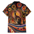 Australian Aboriginal Art Kangaroo Family Matching Summer Maxi Dress and Hawaiian Shirt Our Children Our Future Aboriginal Dot Painting