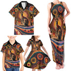 Australian Aboriginal Art Kangaroo Family Matching Tank Maxi Dress and Hawaiian Shirt Our Children Our Future Aboriginal Dot Painting