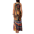 Australian Aboriginal Art Kangaroo Family Matching Tank Maxi Dress and Hawaiian Shirt Our Children Our Future Aboriginal Dot Painting