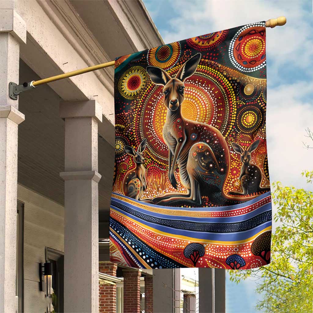 Australian Aboriginal Art Kangaroo Garden Flag Our Children Our Future Aboriginal Dot Painting