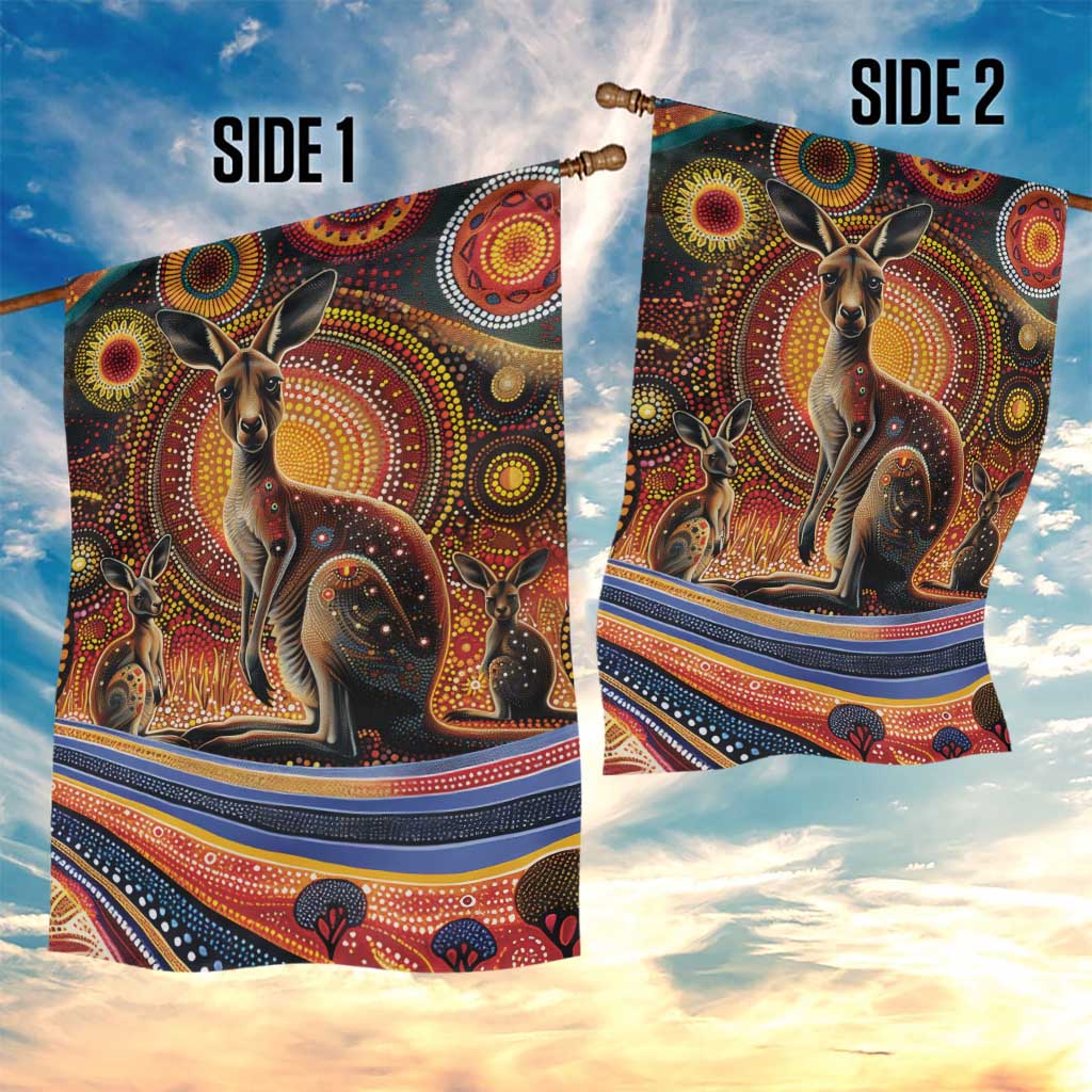 Australian Aboriginal Art Kangaroo Garden Flag Our Children Our Future Aboriginal Dot Painting