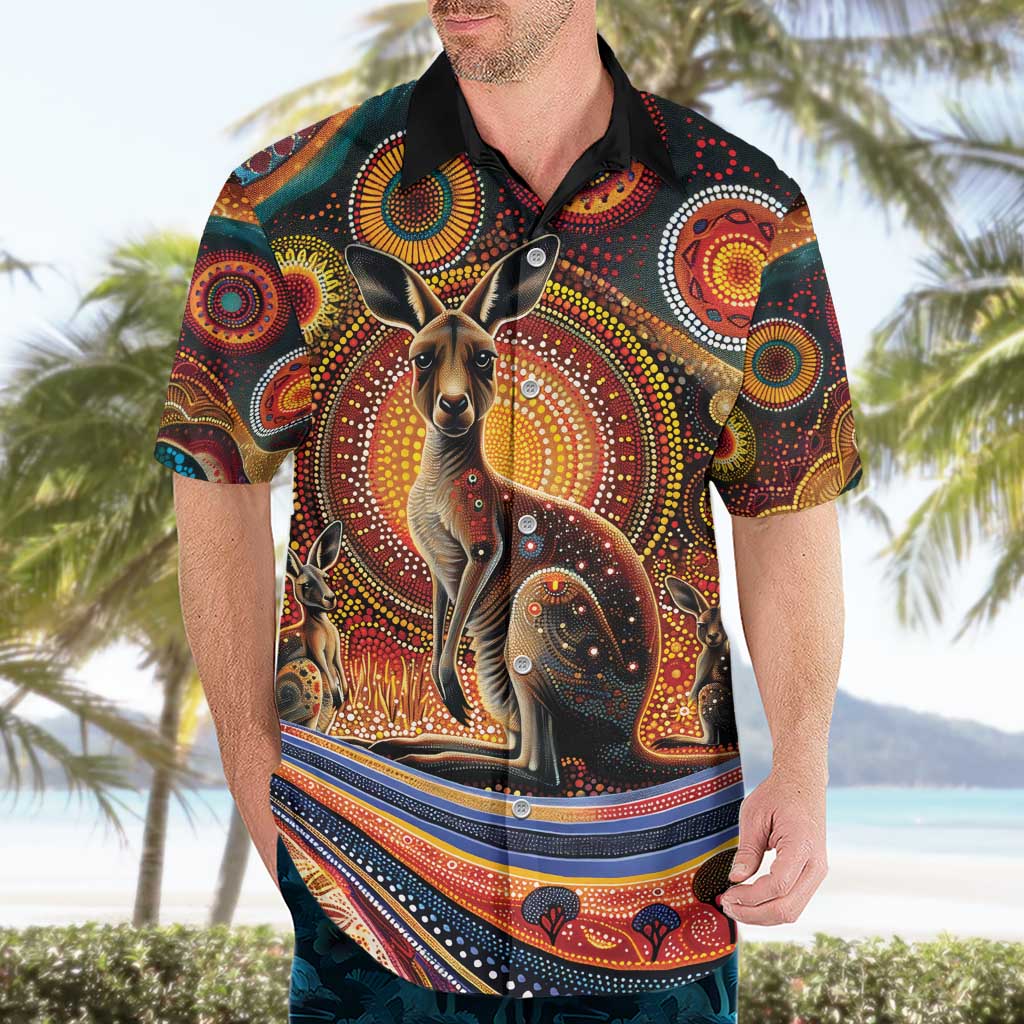 Australian Aboriginal Art Kangaroo Hawaiian Shirt Our Children Our Future Aboriginal Dot Painting