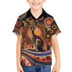 Australian Aboriginal Art Kangaroo Hawaiian Shirt Our Children Our Future Aboriginal Dot Painting