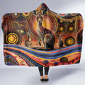 Australian Aboriginal Art Kangaroo Hooded Blanket Our Children Our Future Aboriginal Dot Painting