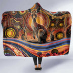 Australian Aboriginal Art Kangaroo Hooded Blanket Our Children Our Future Aboriginal Dot Painting