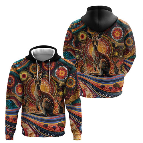 Australian Aboriginal Art Kangaroo Hoodie Our Children Our Future Aboriginal Dot Painting
