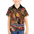 Australian Aboriginal Art Kangaroo Kid Hawaiian Shirt Our Children Our Future Aboriginal Dot Painting