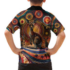 Australian Aboriginal Art Kangaroo Kid Hawaiian Shirt Our Children Our Future Aboriginal Dot Painting