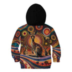 Australian Aboriginal Art Kangaroo Kid Hoodie Our Children Our Future Aboriginal Dot Painting