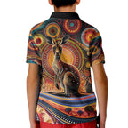 Australian Aboriginal Art Kangaroo Kid Polo Shirt Our Children Our Future Aboriginal Dot Painting